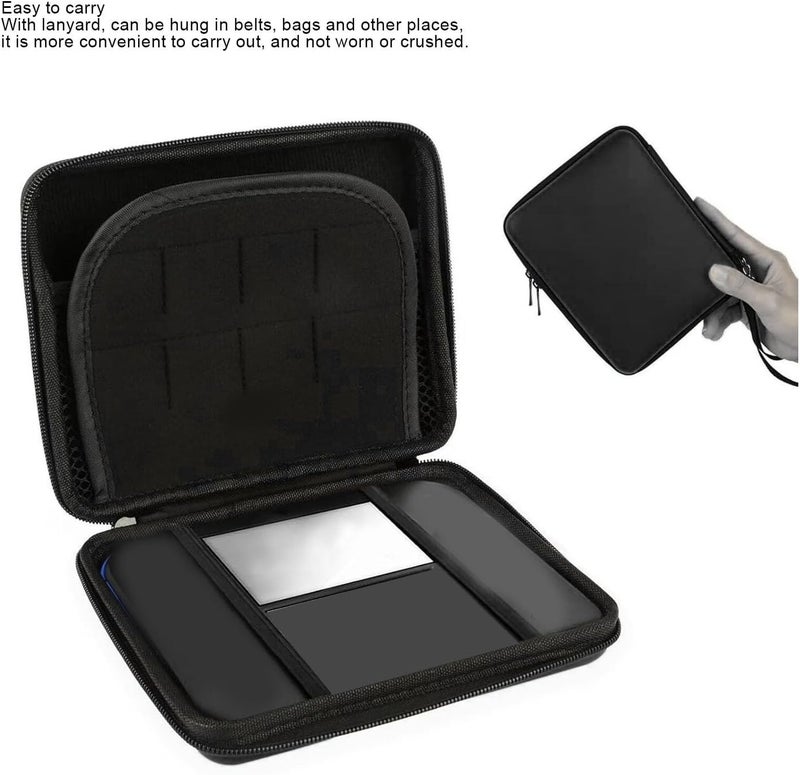Pomya Protective Hard Shell Travel Carrying Case for 2DS with 8 Game Card Holders, Shockproof Dust Proof, Lightweight Design for Everyday Guard and Travel (Black) - Image 3